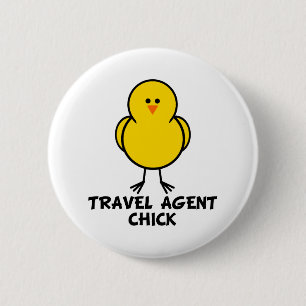Badge Rond 5 Cm Poussin d'agent de voyage