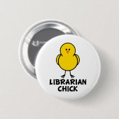 Badge Rond 5 Cm Poussin de bibliothécaire (Devant & derrière)