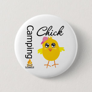 Badge Rond 5 Cm Poussin de camping