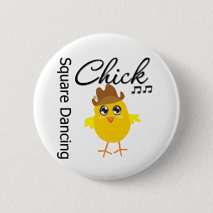 Badge Rond 5 Cm Poussin de danse carrée