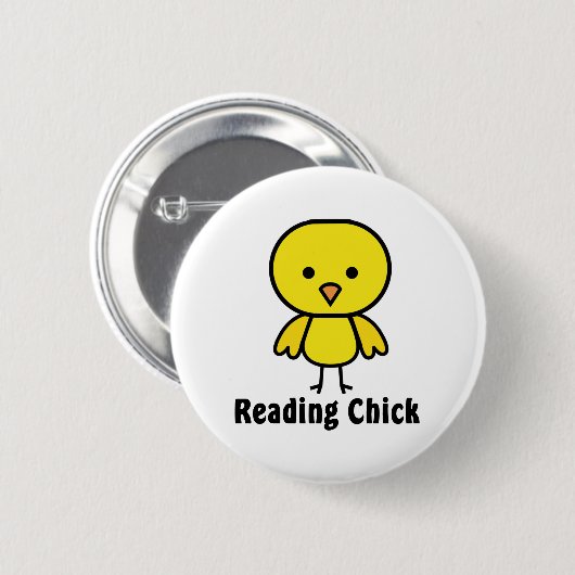 Badge Rond 5 Cm Poussin de lecture (Devant & derrière)