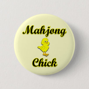 Badge Rond 5 Cm Poussin de Mahjong