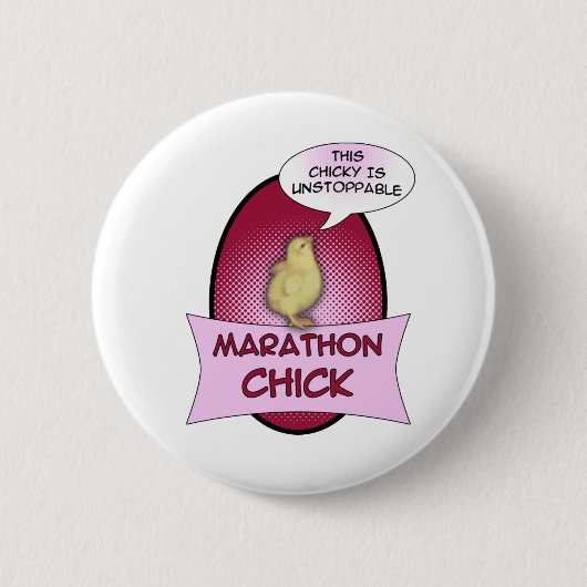 Badge Rond 5 Cm Poussin de marathon (Devant)
