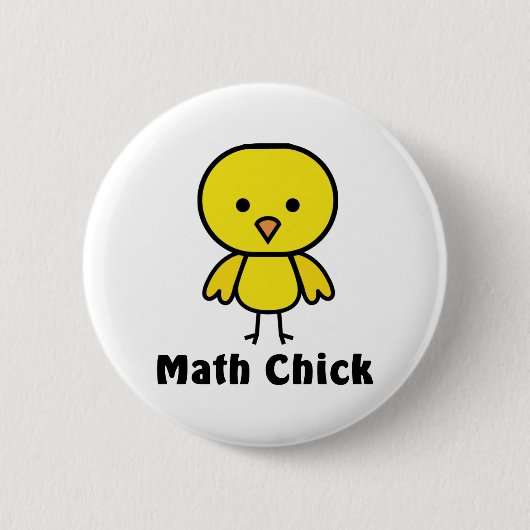 Badge Rond 5 Cm Poussin de maths (Devant)