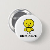 Badge Rond 5 Cm Poussin de maths (Devant & derrière)