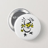 Badge Rond 5 Cm Poussin de Pâques (Devant & derrière)