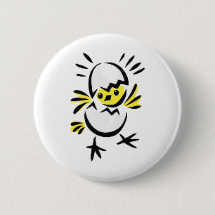 Badge Rond 5 Cm Poussin de Pâques