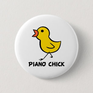 Badge Rond 5 Cm Poussin de piano