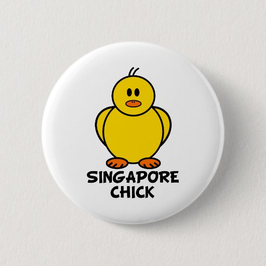Badge Rond 5 Cm Poussin de Singapour (Devant)