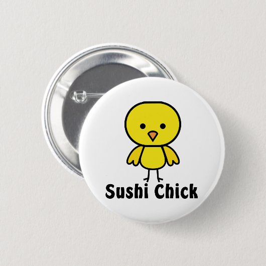 Badge Rond 5 Cm Poussin de sushi (Devant & derrière)