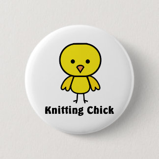 Badge Rond 5 Cm Poussin de tricot