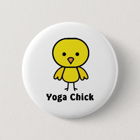 Badge Rond 5 Cm Poussin de yoga (Devant)