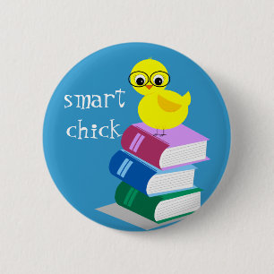 Badge Rond 5 Cm Poussin futé