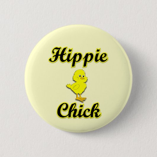 Badge Rond 5 Cm Poussin hippie (Devant)
