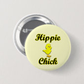 Badge Rond 5 Cm Poussin hippie (Devant & derrière)
