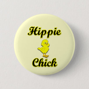 Badge Rond 5 Cm Poussin hippie