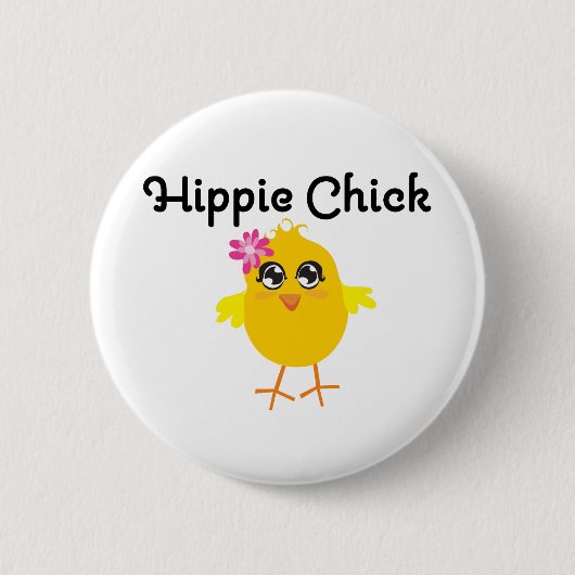 Badge Rond 5 Cm Poussin hippie 1 (Devant)