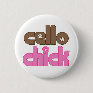 Badge Rond 5 Cm Poussin mignon de violoncelle