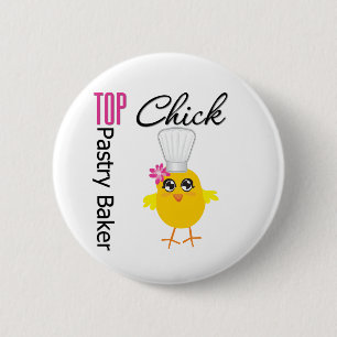 Badge Rond 5 Cm Poussin supérieur de pâtisserie