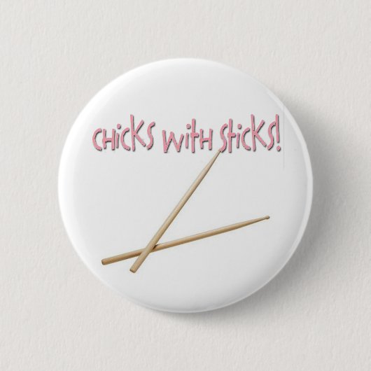 Badge Rond 5 Cm Poussins avec des bâtons (Devant)
