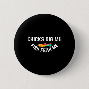 Badge Rond 5 Cm Poussins Me Creux Poissons Craignent Moi