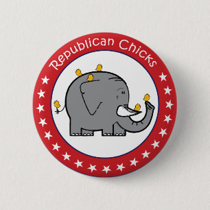 Badge Rond 5 Cm poussins républicains