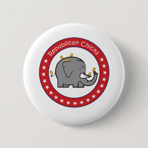 Badge Rond 5 Cm poussins républicains