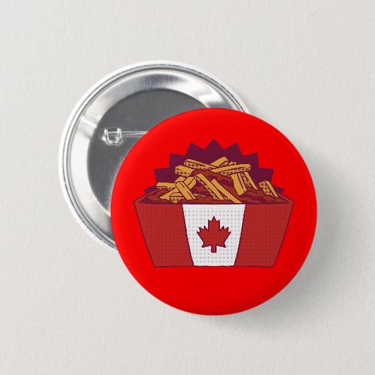 Badge Rond 5 Cm Poutine canadien (Devant & derrière)