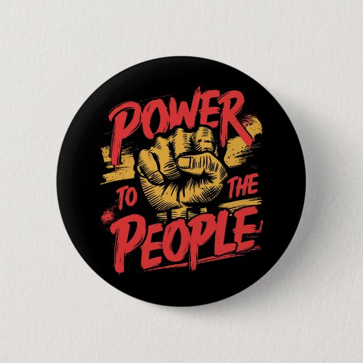 Badge Rond 5 Cm Pouvoir au peuple (Devant)