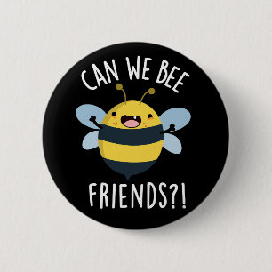 Badge Rond 5 Cm Pouvons-nous être amis amusant jeu de balle noir B