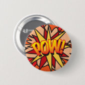 Badge Rond 5 Cm POW Fun Retro Comédie livre Pop Art (Devant & derrière)