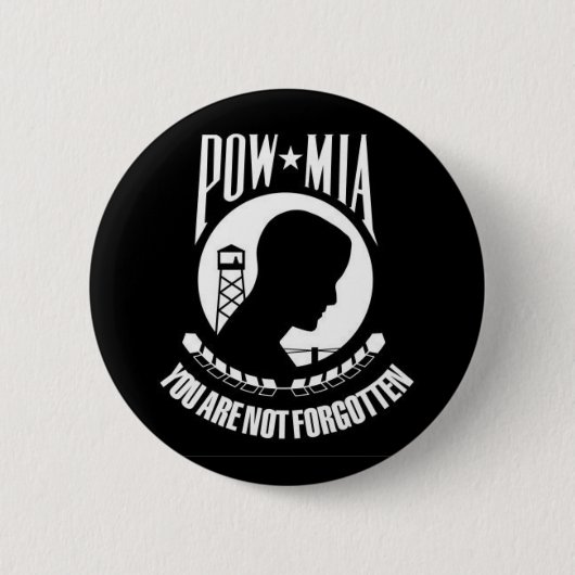 Badge Rond 5 Cm POW*MIA vous n'êtes pas oubliés - bouton (Devant)