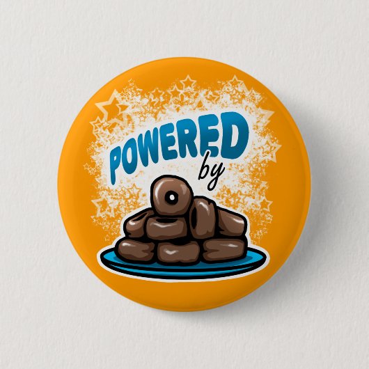 Badge Rond 5 Cm Powered by Little Chocolate Donuts bouton (Devant)