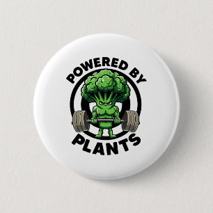 Badge Rond 5 Cm Powered By Plante Vegan Athlete Vegan Gym Vegan Bo