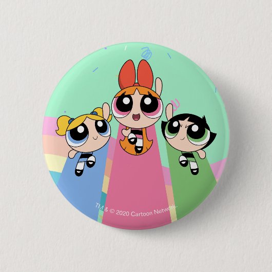 Badge Rond 5 Cm Powerpuff Girls Fly High (Devant)