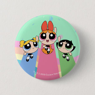 Badge Rond 5 Cm Powerpuff Girls Fly High