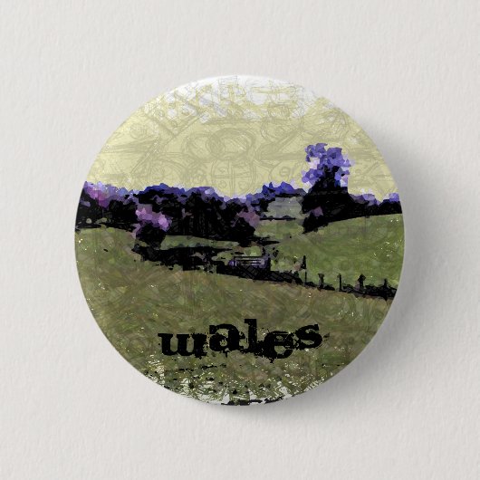 Badge Rond 5 Cm Powys Doodle (Devant)
