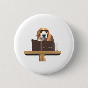 Badge Rond 5 Cm Pracher de chien