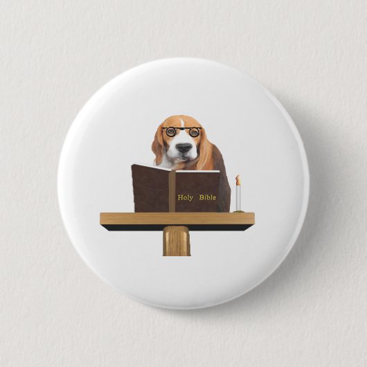 Badge Rond 5 Cm Pracher de chien (Devant)