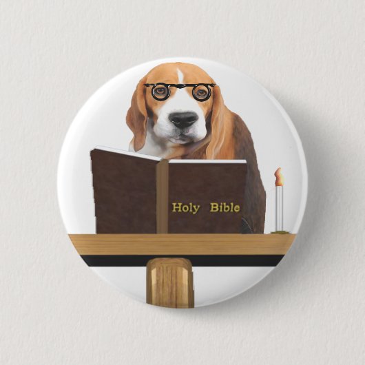 Badge Rond 5 Cm Pracher de chien (Devant)