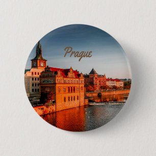 Badge Rond 5 Cm Prague Capital of the Czech Republic