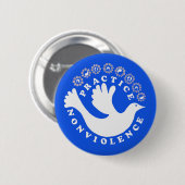 Badge Rond 5 Cm Pratique de non-violence (Devant & derrière)