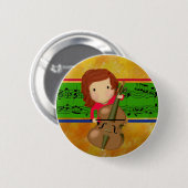 Badge Rond 5 Cm Pratique en matière de violoncelle (Devant & derrière)