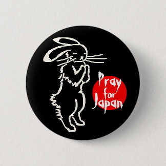 Badge Rond 5 Cm Pray for Japan(1 rabbit)