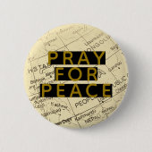 Badge Rond 5 Cm PRAY for PEACE (Devant)