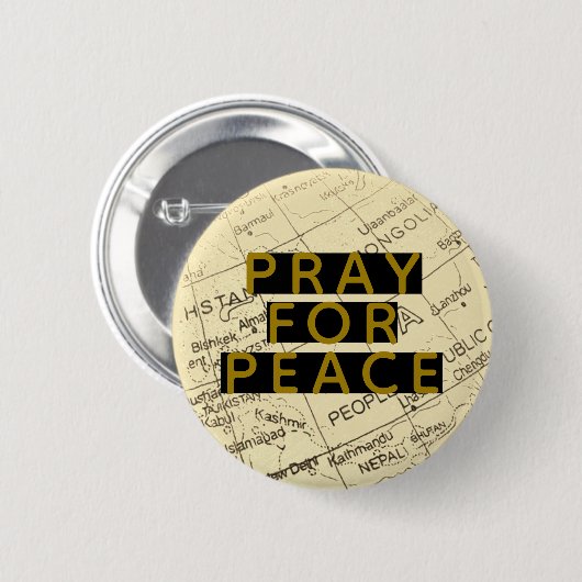 Badge Rond 5 Cm PRAY for PEACE (Devant & derrière)