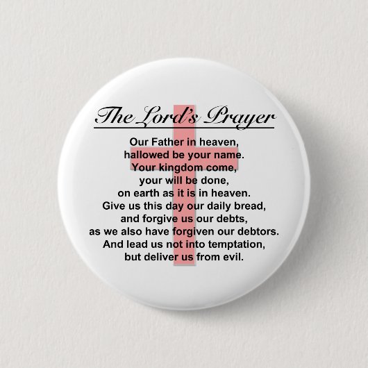 Badge Rond 5 Cm Prayer du seigneur (Devant)