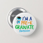 Badge Rond 5 Cm Pré-K Graduate Cute Custom Preschool Graduation (Devant & derrière)