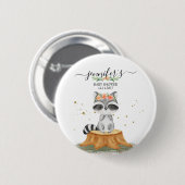 Badge Rond 5 Cm Precious Raccoon Wildlife Baby Show (Devant & derrière)