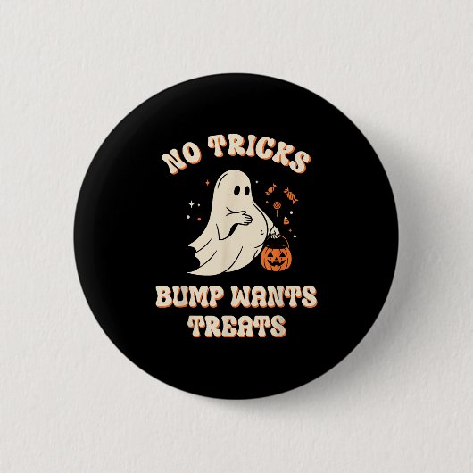 Badge Rond 5 Cm Pregnant Ghost Lazy Trick Or Treat Dress Funny Hal (Devant)